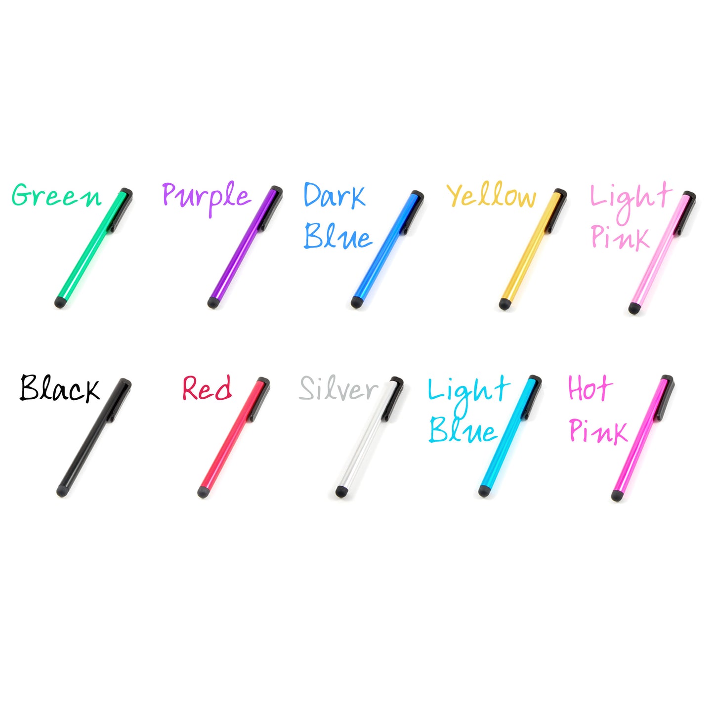 [10 Pack] MEZON Universal Capacitive Touch Screen Stylus Pens – Vibrant Colours, Compatible with All Tablets and Smartphones