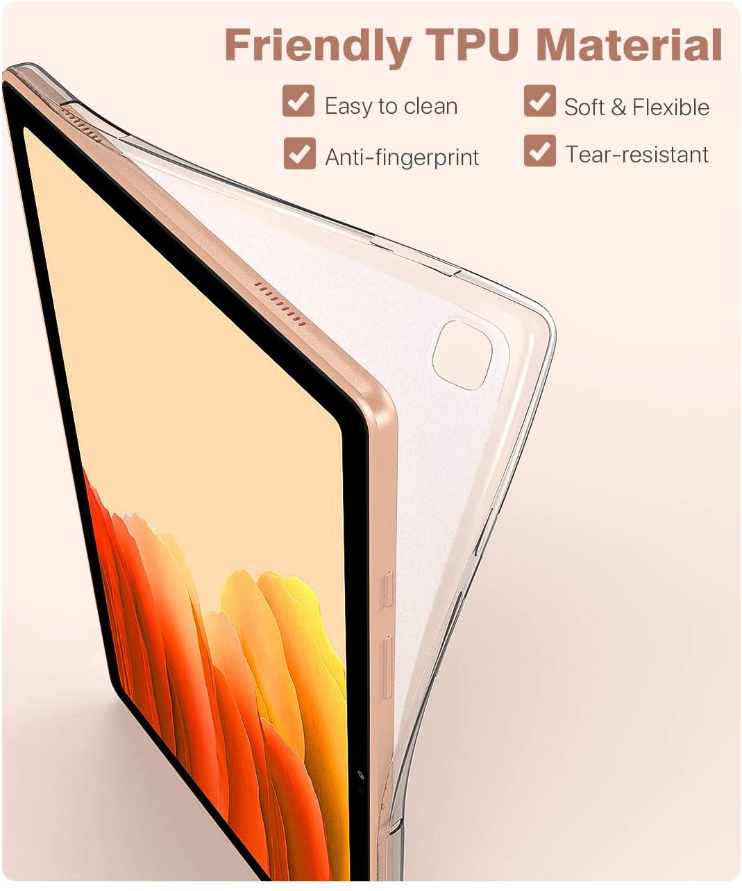 MEZON Samsung Galaxy Tab A7 10.4" Ultra-Thin Transparent Clear TPU Gel Case (SM-T500, T505)