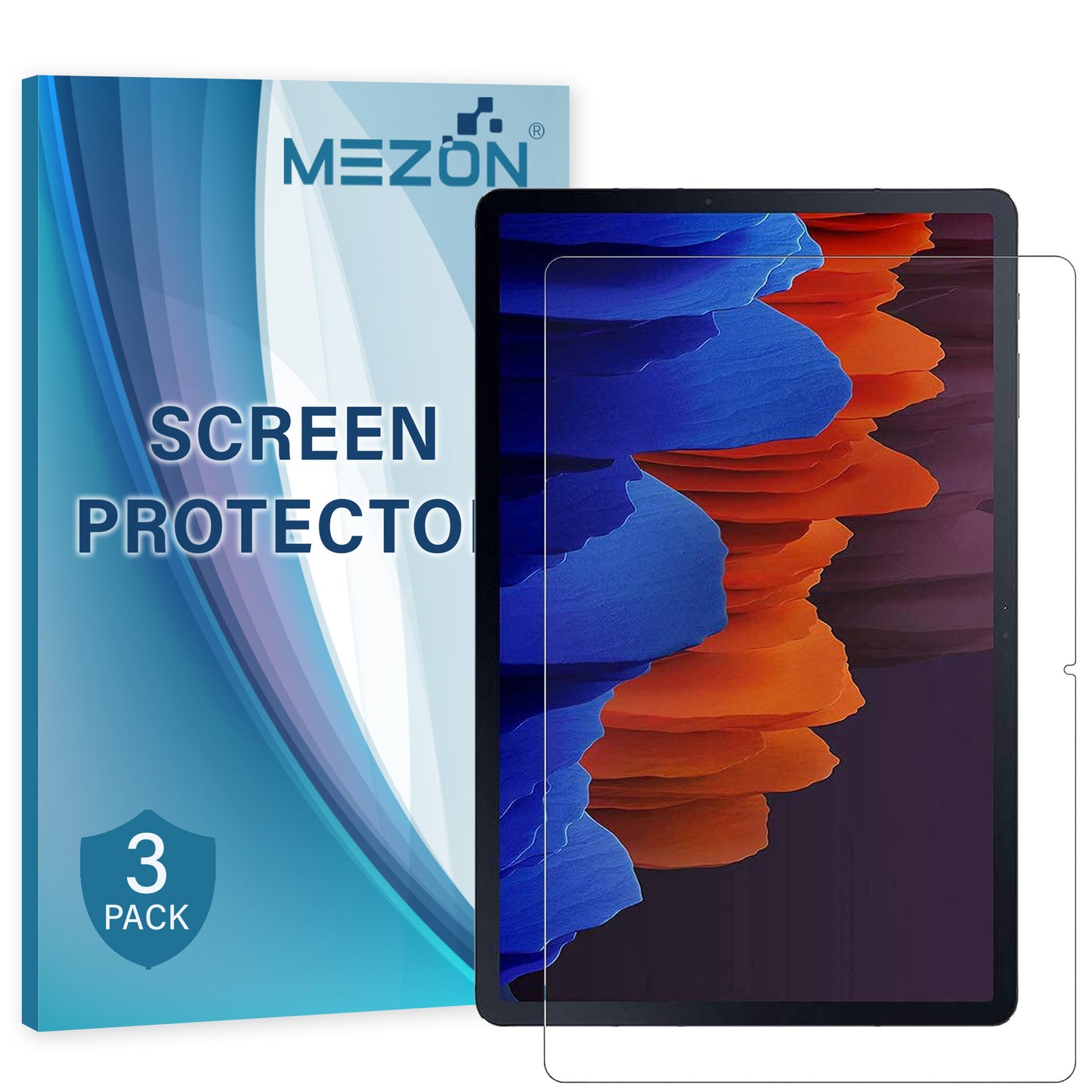 [3 Pack] MEZON Samsung Galaxy Tab S7 FE 12.4" Ultra Clear Film Screen Protector (SM-T730, T735, Clear)