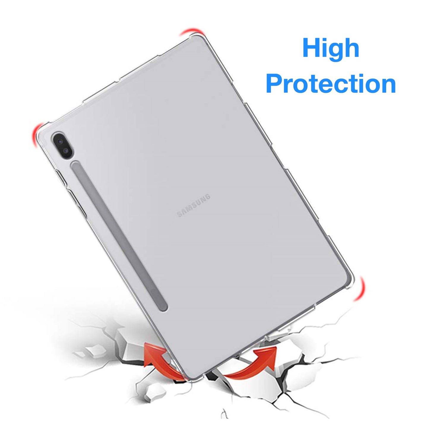 MEZON Samsung Galaxy Tab S8+ 12.4" Premium Thin Transparent Clear TPU Gel Case (SM-X800, X806)