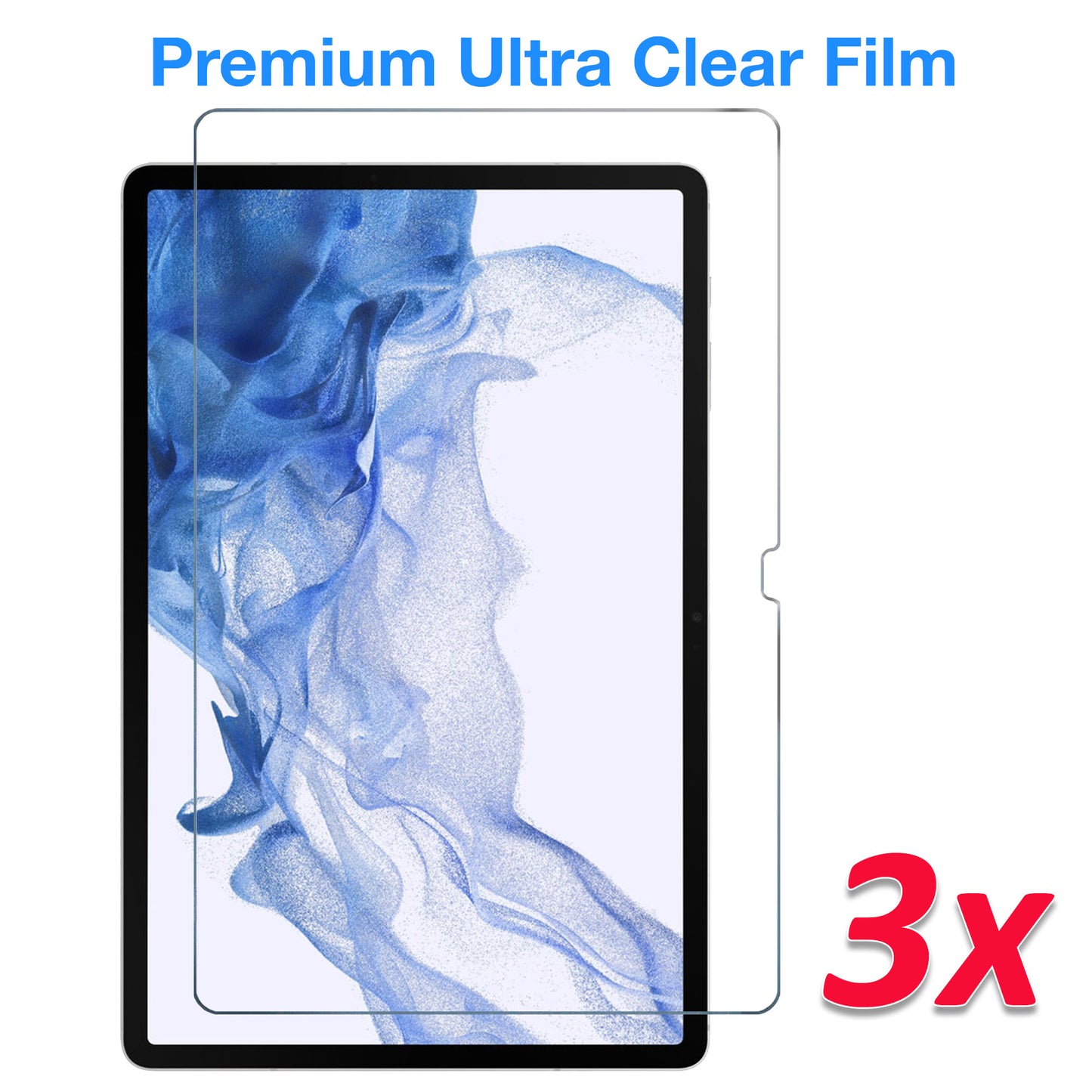 [3 Pack] MEZON Samsung Galaxy Tab S8+ (12.4") Ultra Clear Film Screen Protector (SM-X800, X806, Clear)