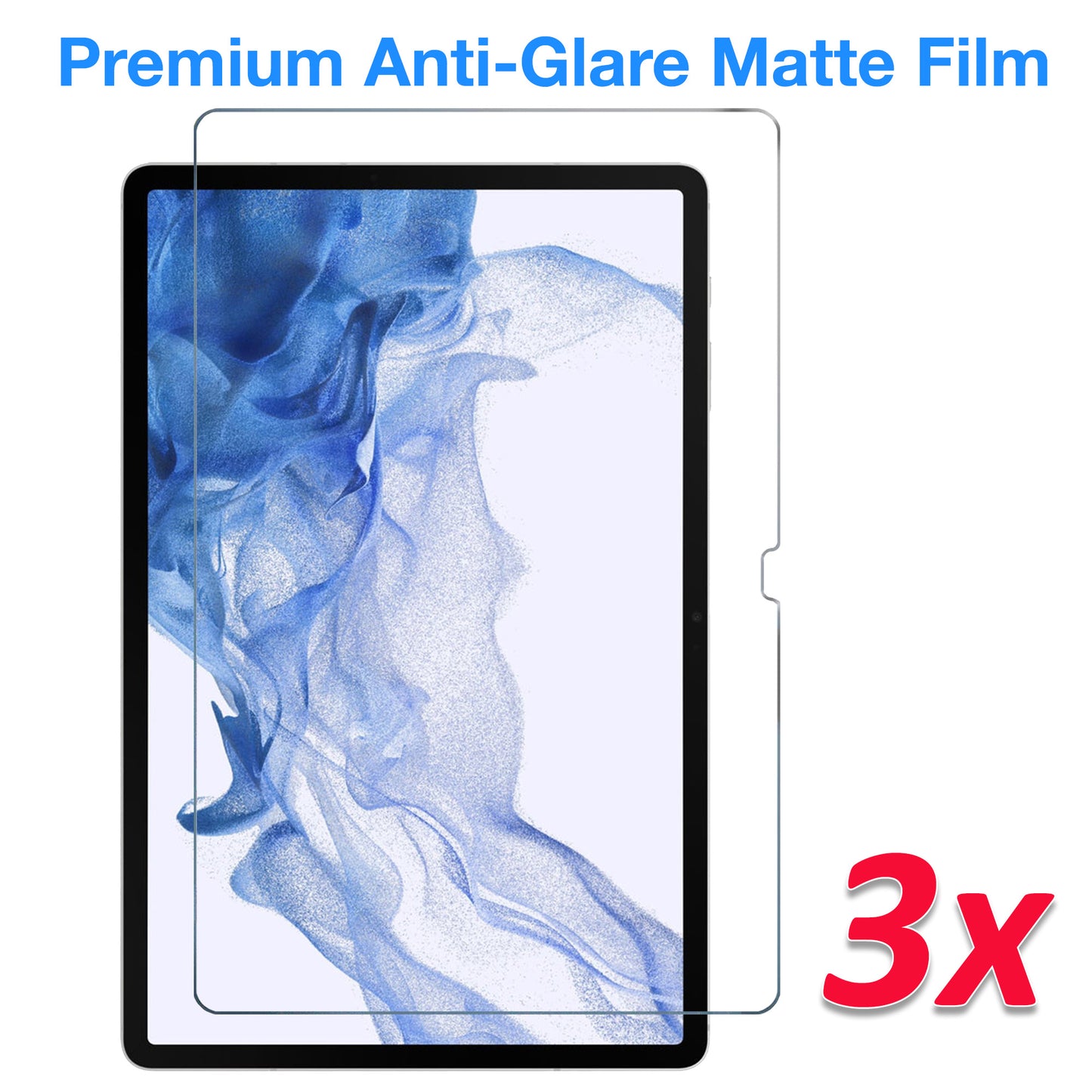 [3 Pack] MEZON Samsung Galaxy Tab S8+ (12.4") Anti-Glare Matte Film Screen Protector (SM-X800, X806, Matte)
