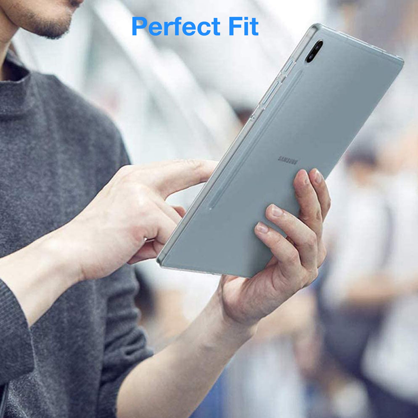 MEZON Samsung Galaxy Tab S8+ 12.4" Premium Thin Transparent Clear TPU Gel Case (SM-X800, X806)