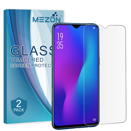[2 Pack] MEZON Vivo Y17 Tempered Glass 9H HD Crystal Clear Premium Case Friendly Screen Protector (Vivo Y17, 9H)