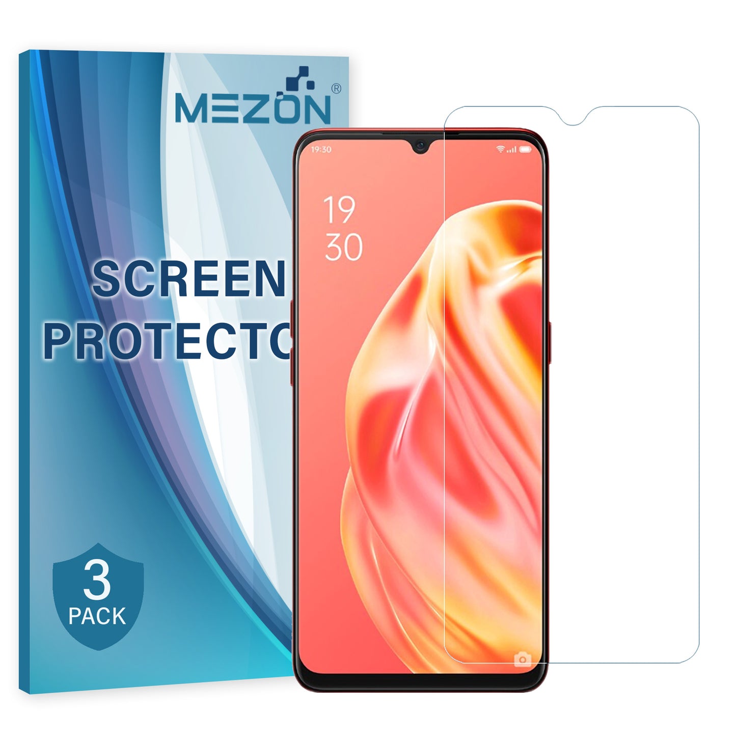 [3 Pack] MEZON Vivo Y11s Ultra Clear Screen Protector Case Friendly Film (Vivo Y11s, Clear)