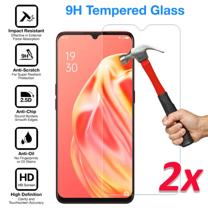 [2 Pack] MEZON Vivo Y20s Tempered Glass 9H HD Crystal Clear Premium Case Friendly Screen Protector (Vivo Y20s, 9H)