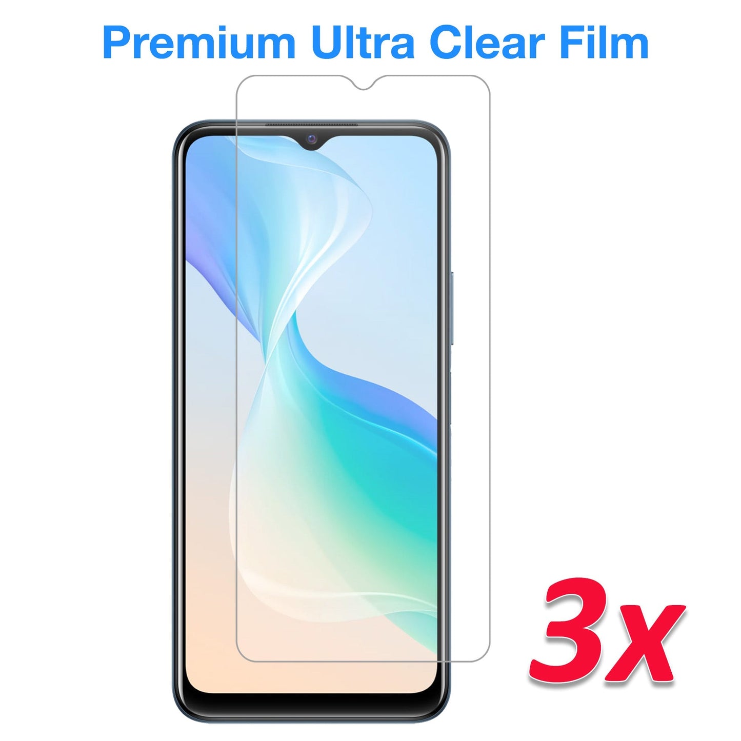 [3 Pack] MEZON Vivo Y01 Ultra Clear Screen Protector Case Friendly Film (Vivo Y01, Clear)