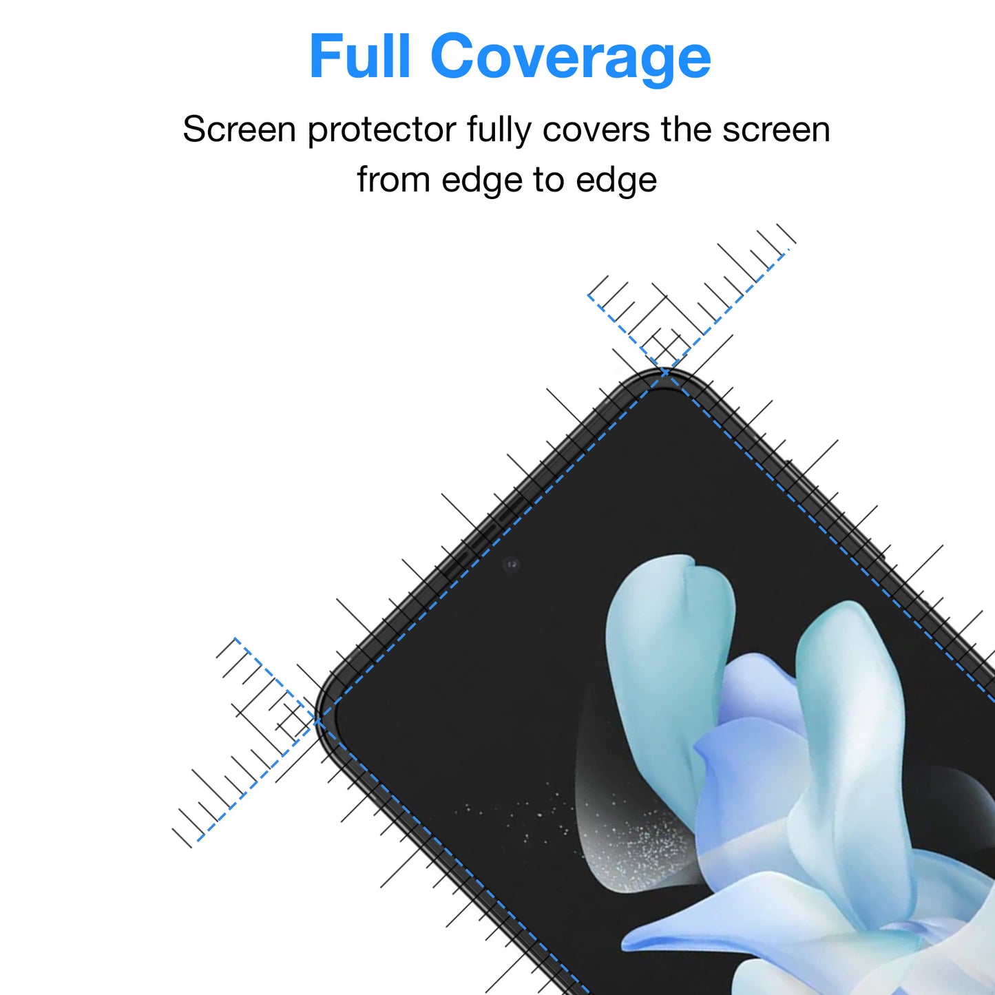 [3x in 1] MEZON Samsung Galaxy Z Flip4 Premium Hydrogel Clear Edge-to-Edge Full Coverage Screen Protector Fingerprint Film