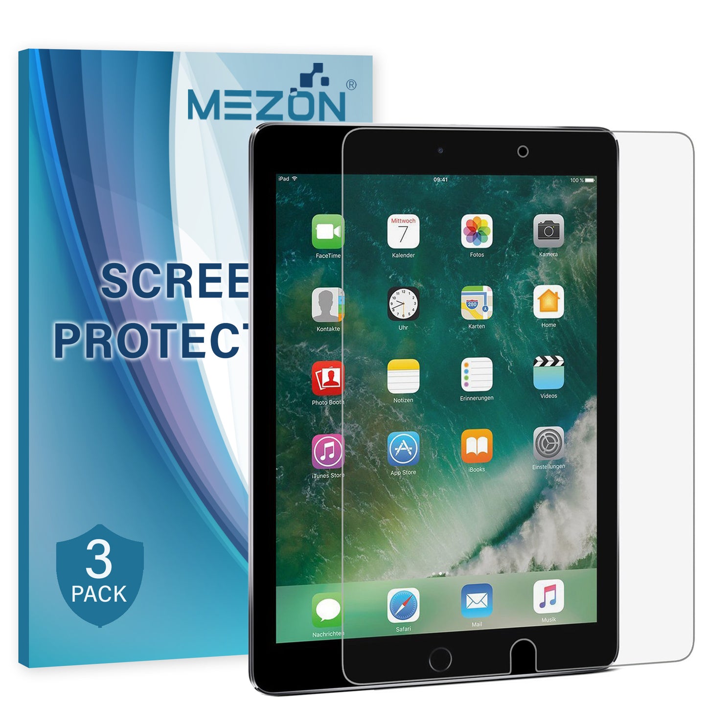 [3 Pack] MEZON Apple iPad Pro 10.5" 2019 Ultra Clear Film Case and Pencil Friendly Screen Protector (iPad Pro 10.5", Clear)