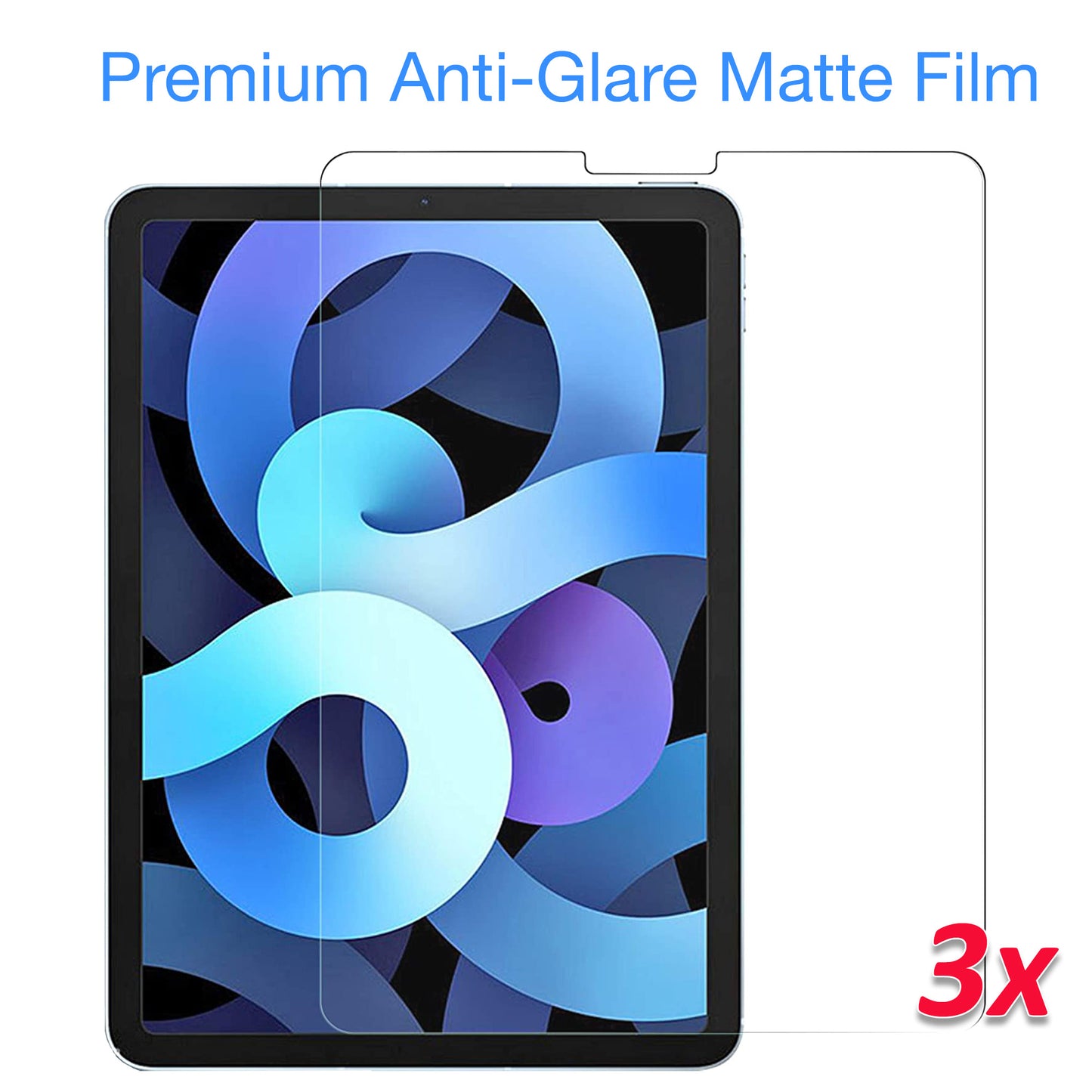 [3 Pack] MEZON Apple iPad Air 10.9" (2020) Anti-Glare Matte Film Case Pencil Friendly Screen Protector (iPad Air 10.9", Matte)