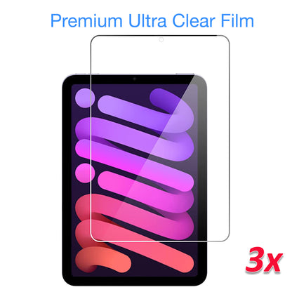 [3 Pack] MEZON Apple iPad Mini 8.3" 7th/6th Generation (2024/2021) Ultra Clear Film Case and Pencil Friendly Screen Protector (iPad Mini 8.3", Clear)