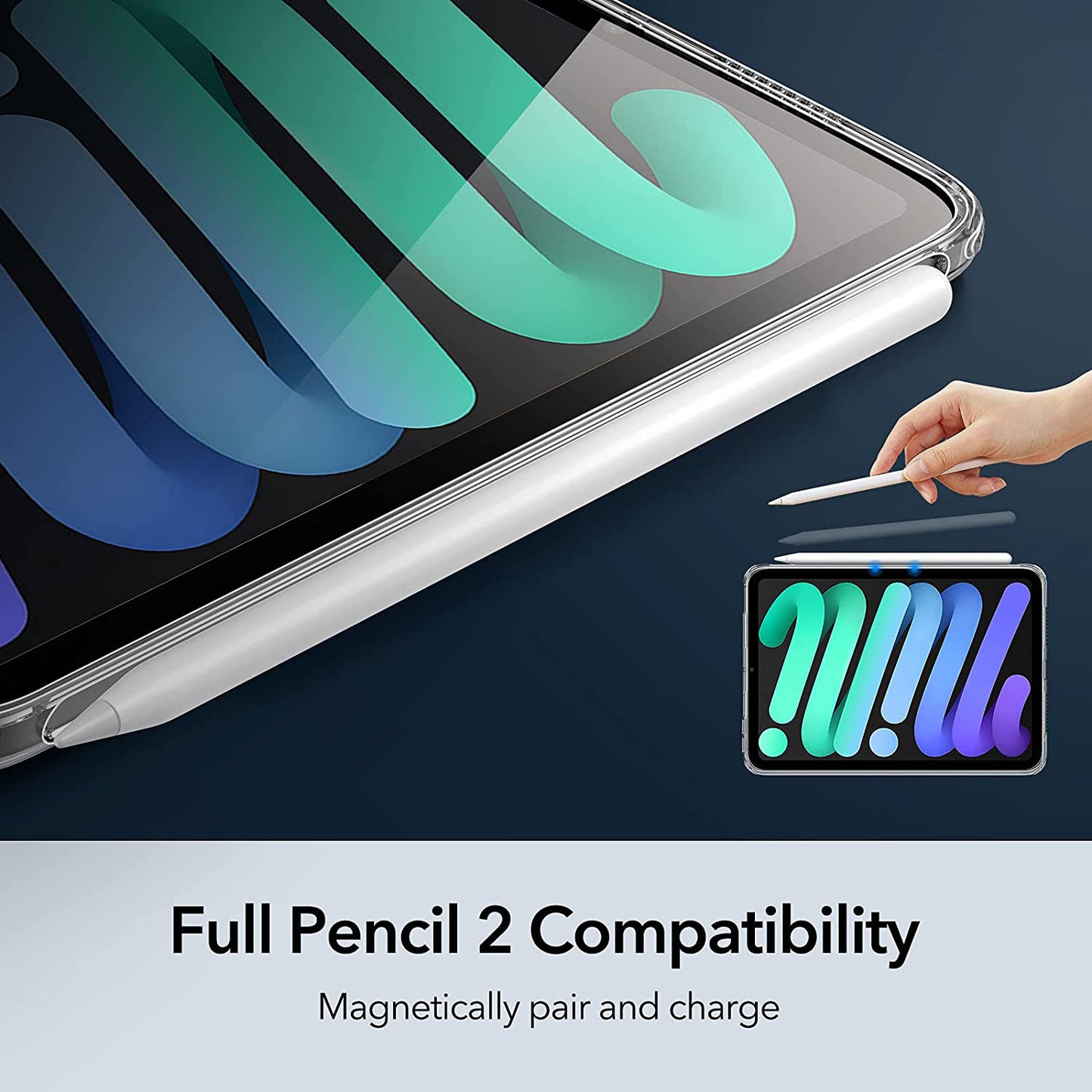 MEZON Apple iPad Mini 8.3" (2021) Crystal Clear Transparent Ultra Slim Soft TPU Gel Back Case Apple Pencil Compatible