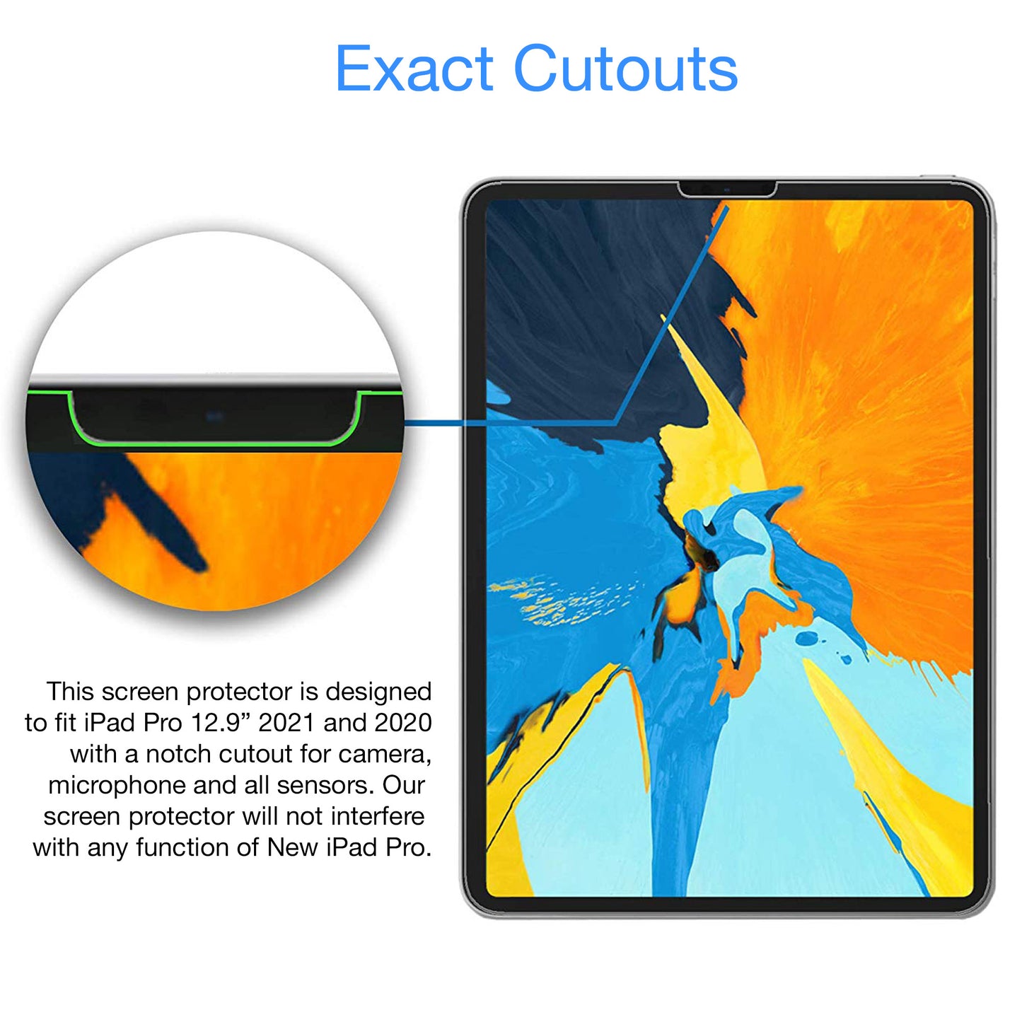 [3 Pack] MEZON Apple iPad Pro 12.9" 2020 Anti-Glare Matte Film Case and Pencil Friendly Screen Protector