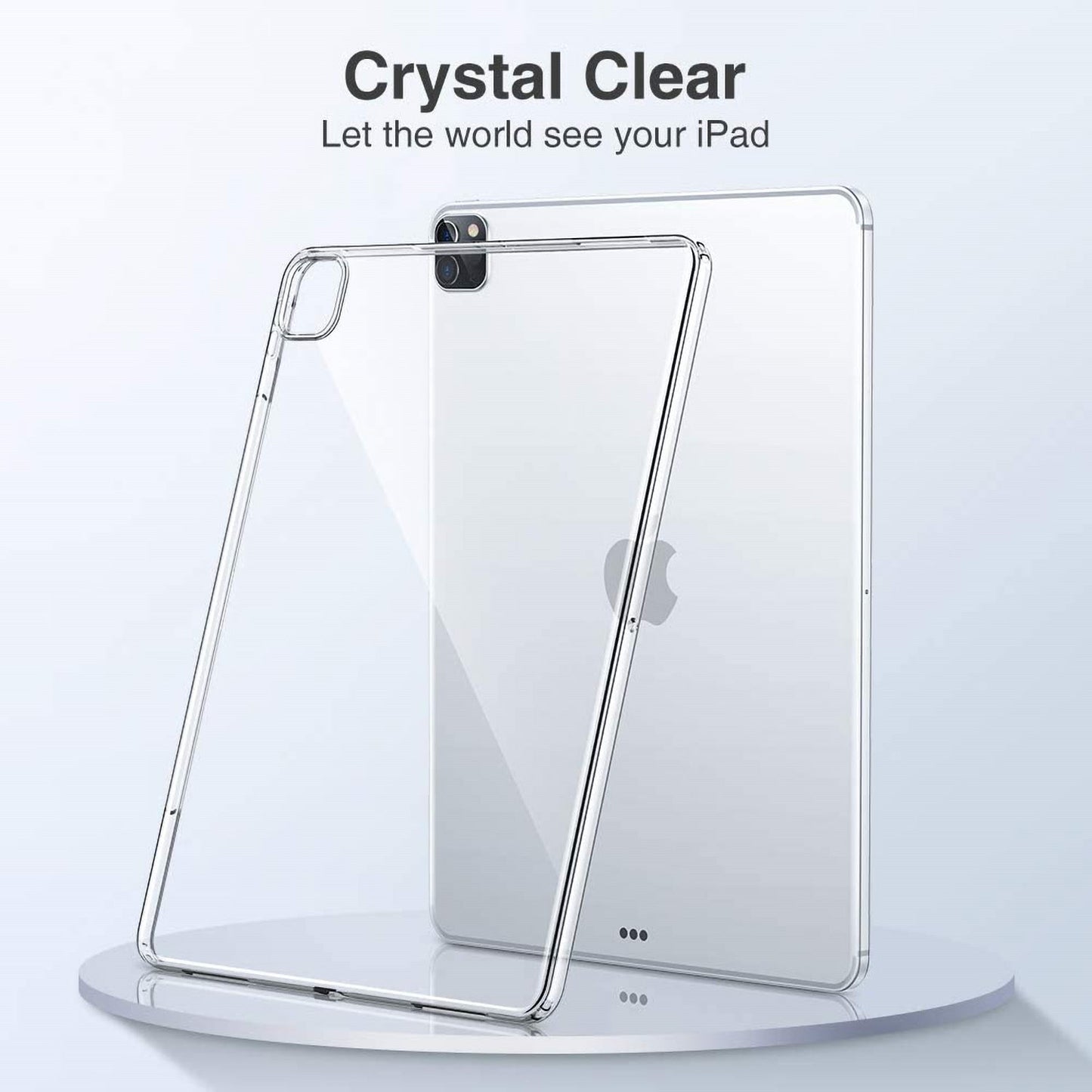 MEZON Apple iPad Pro 12.9" M2 (2022) Crystal Clear Transparent Ultra Slim Soft TPU Gel Back Case Keyboard Compatible