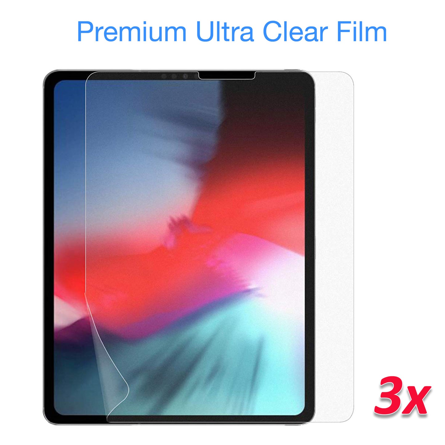 [3 Pack] MEZON Apple iPad Pro 12.9" 2018 Ultra Clear Film Case and Pencil Friendly Screen Protector (iPad Pro 12.9", Clear)