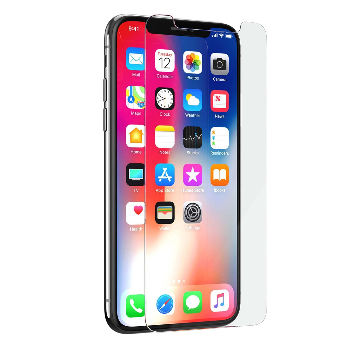 [2 Pack] MEZON Apple iPhone X (5.8") Tempered Glass Crystal Clear Premium 9H HD Case Friendly Screen Protector (iPhone X, 9H)