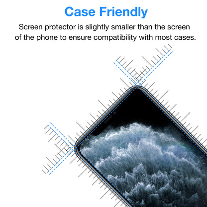 [2 Pack] MEZON Full Coverage Apple iPhone XS (5.8") Tempered Glass Crystal Clear Premium Screen Protector (iPhone XS, 9H Full)