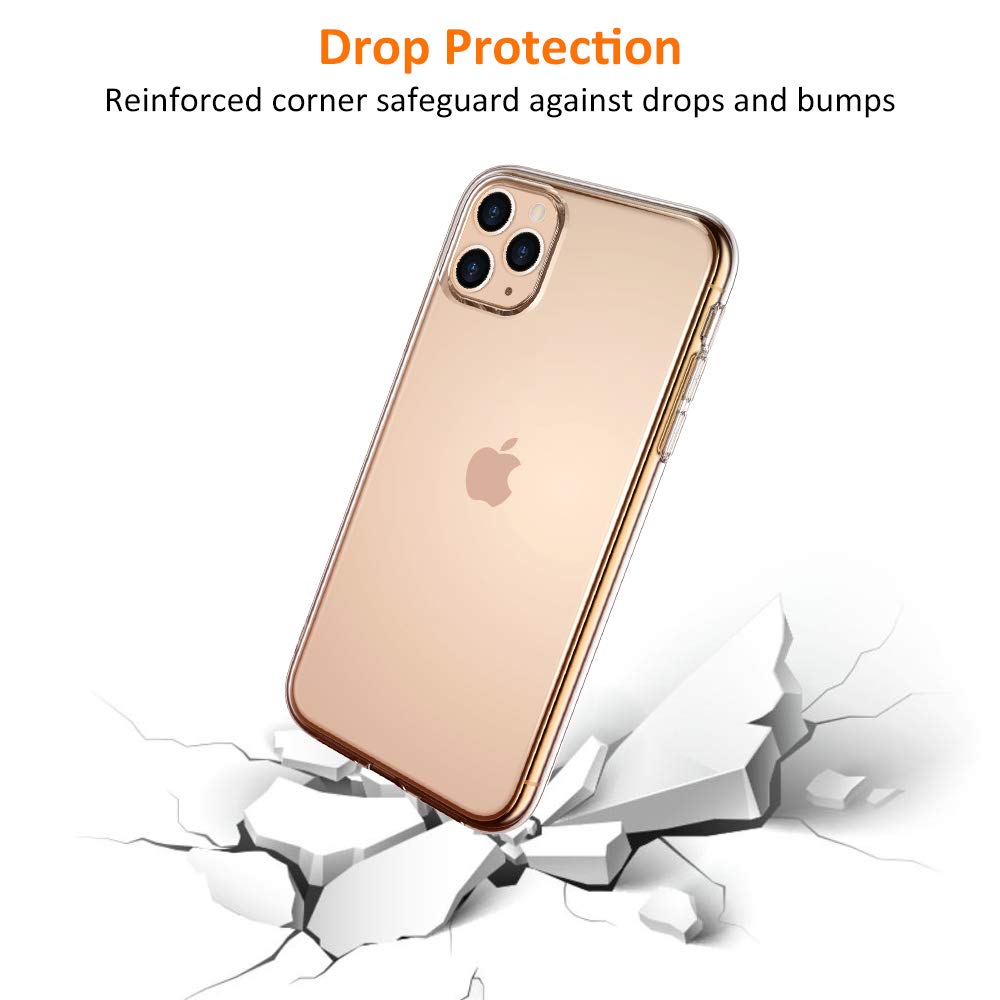 MEZON Apple iPhone 11 Pro (5.8") Ultra Slim Premium Crystal Clear TPU Gel Back Case – Wireless Charging Compatible
