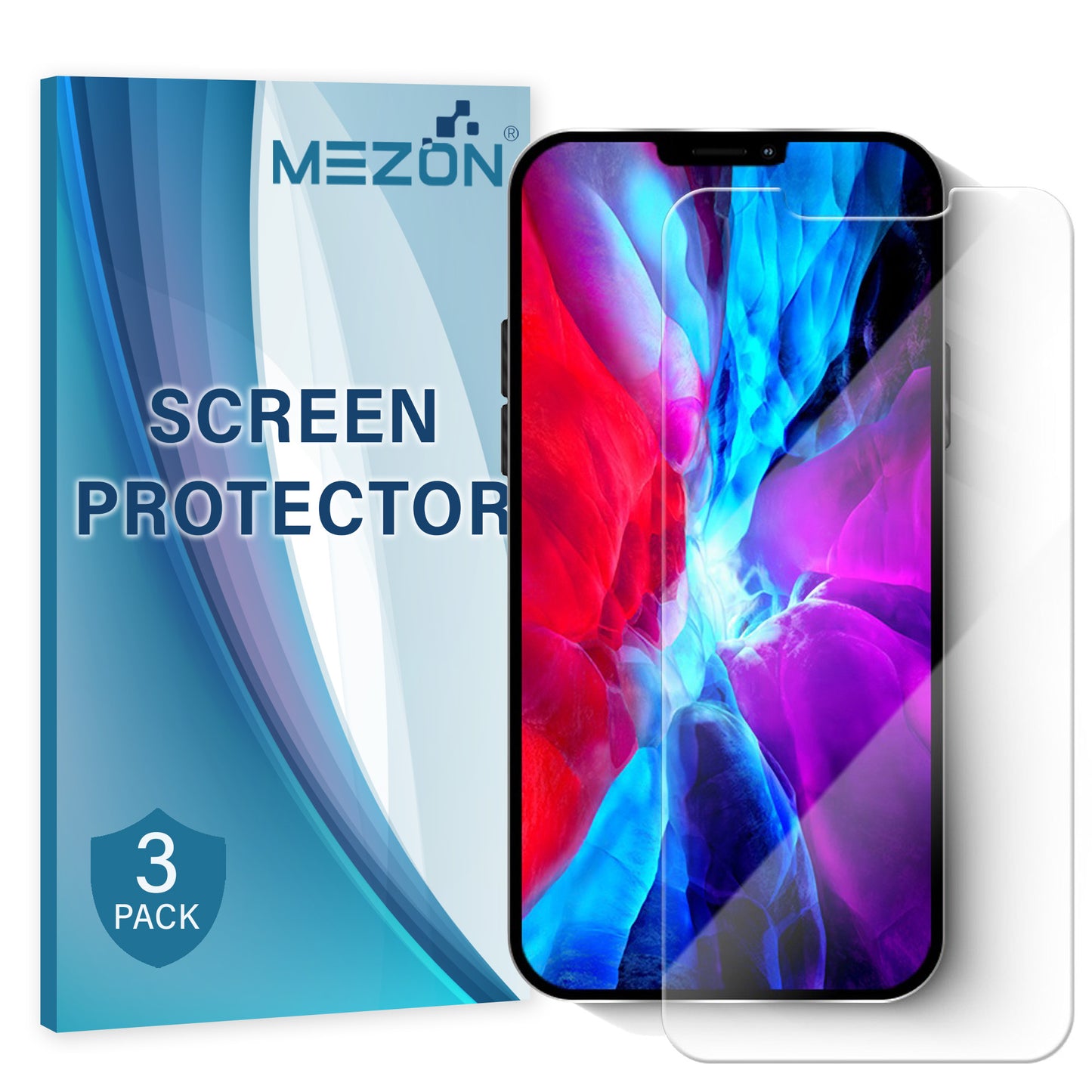 [3 Pack] MEZON Apple iPhone 12 (6.1") Anti-Glare Matte Screen Protector Case Friendly Film (iPhone 12, Matte)