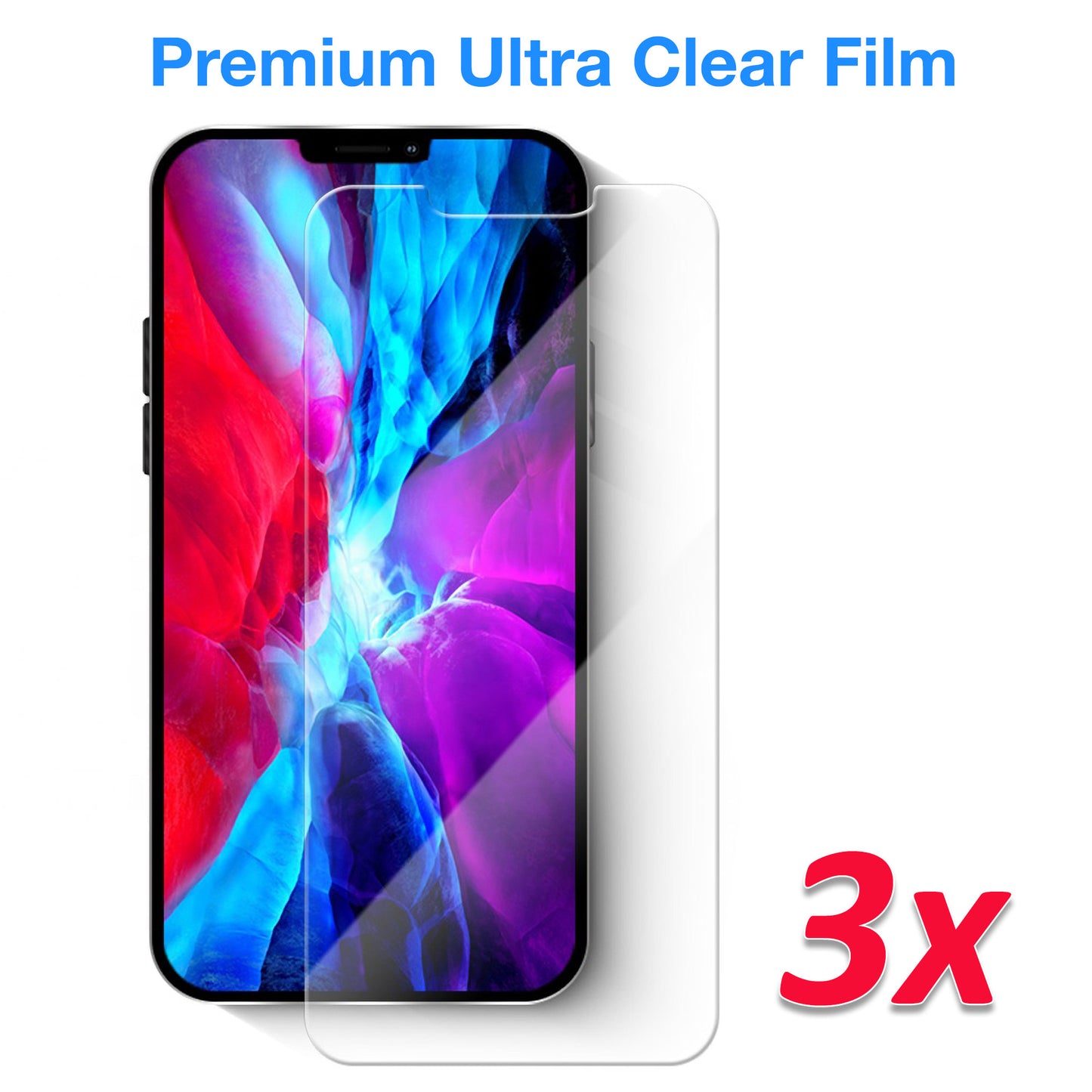 [3 Pack] MEZON Apple iPhone 12 Pro (6.1") Ultra Clear Screen Protector Case Friendly Film (iPhone 12 Pro, Clear)