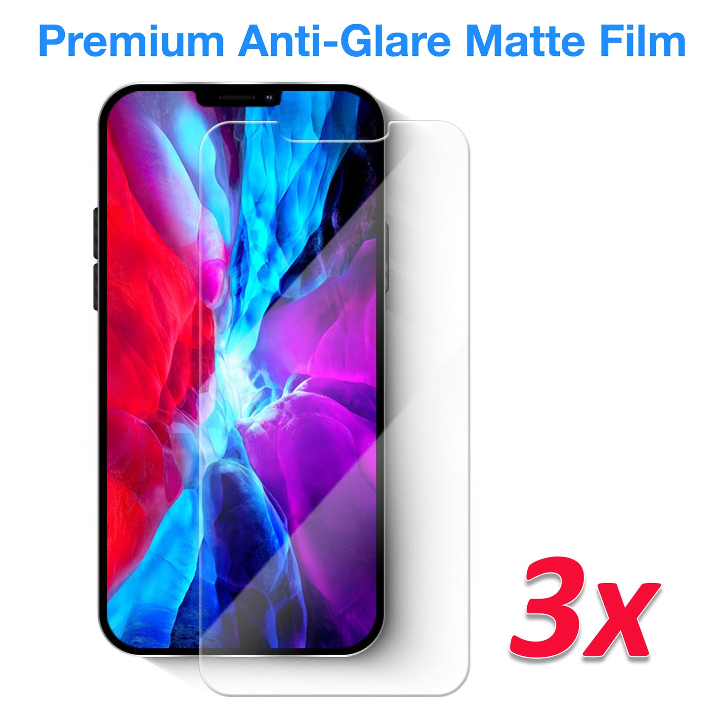 [3 Pack] MEZON Apple iPhone 12 Pro (6.1") Anti-Glare Matte Screen Protector Case Friendly Film (iPhone 12 Pro, Matte)