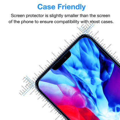[2 Pack] MEZON Tempered Glass for iPhone 13 Pro (6.1") Crystal Clear Premium 9H HD Case Friendly Screen Protector
