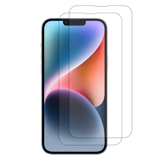 [2 Pack] MEZON Tempered Glass for iPhone 14 Plus (6.7") Crystal Clear Premium 9H HD Case Friendly Screen Protector