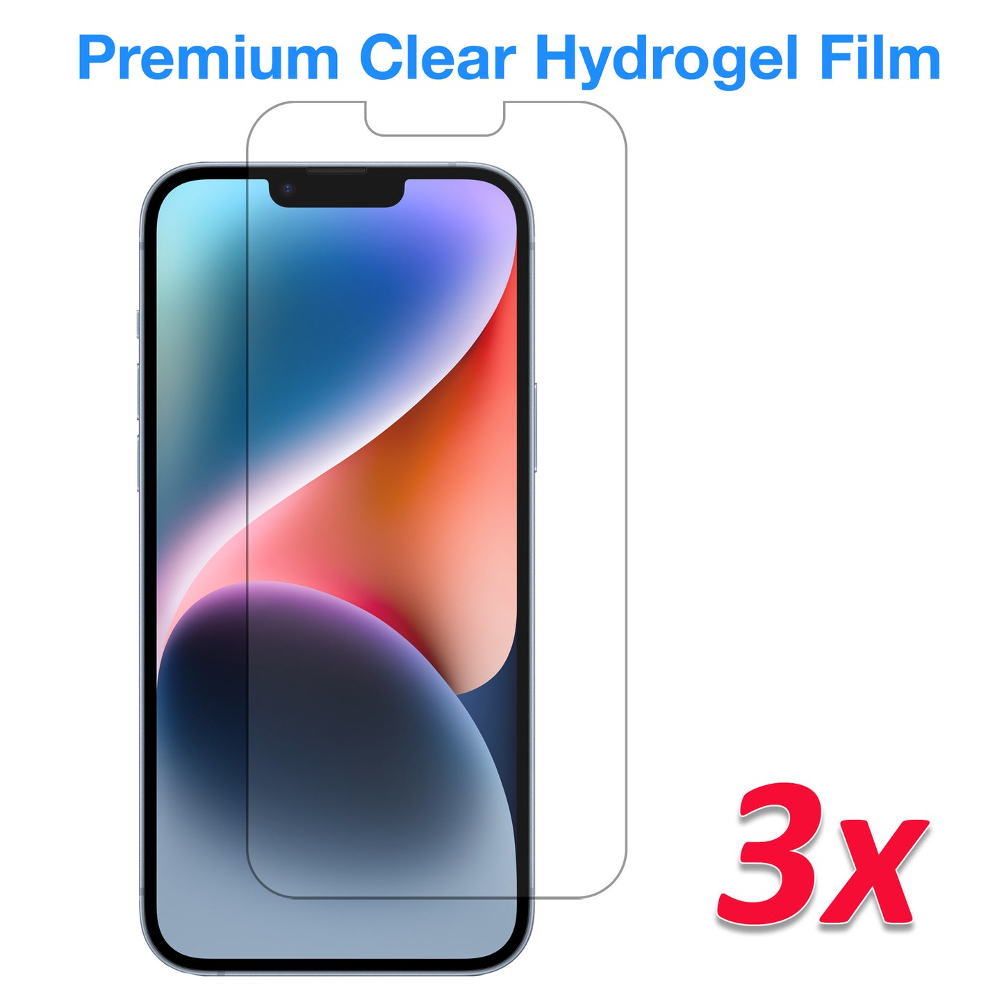 [3 Pack] MEZON iPhone 14 Plus (6.7") Premium Hydrogel Clear Edge-to-Edge Full Coverage Screen Protector Film