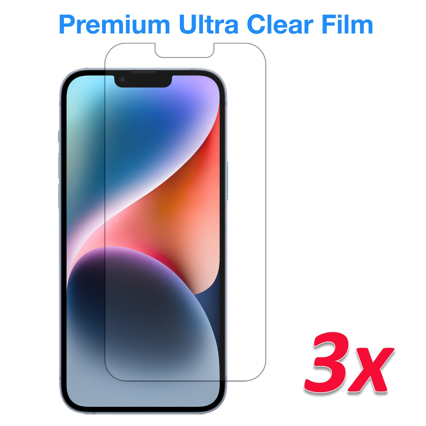 [3 Pack] MEZON Ultra Clear Film for iPhone 14 (6.1") Premium Case Friendly Screen Protector