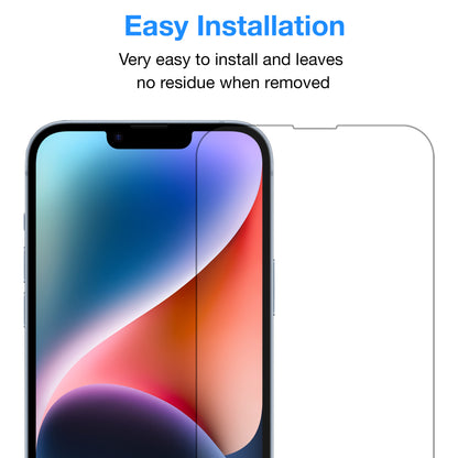 [2 Pack] MEZON Tempered Glass for iPhone 14 (6.1") Crystal Clear Premium 9H HD Case Friendly Screen Protector