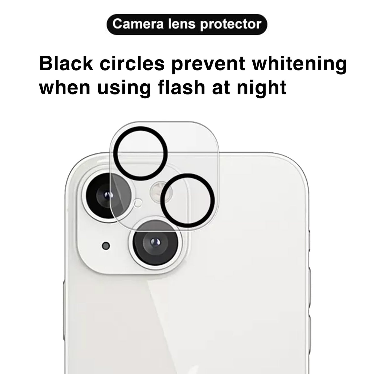 [2 Pack] MEZON Camera Lens Tempered Glass for iPhone 14 (6.1") Premium Full Coverage No Whitening from Flash