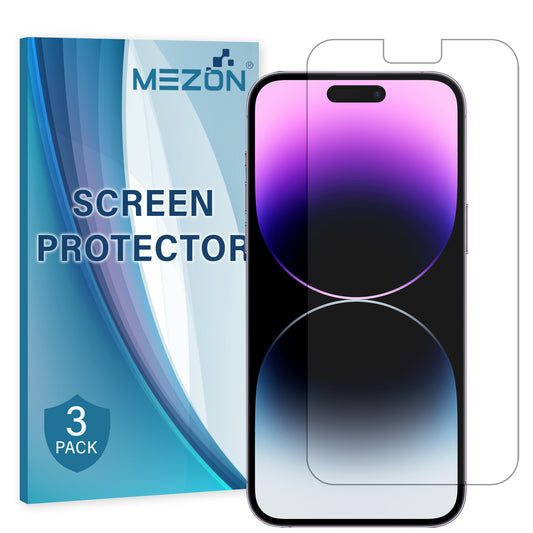 [3 Pack] MEZON Ultra Clear Film for iPhone 14 Pro (6.1") Premium Case Friendly Screen Protector