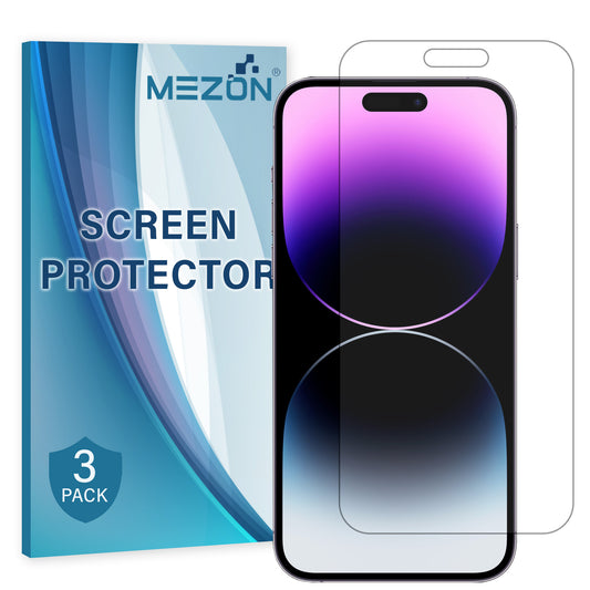 [3 Pack] MEZON iPhone 14 Pro (6.1") Premium Hydrogel Clear Edge-to-Edge Full Coverage Screen Protector Film