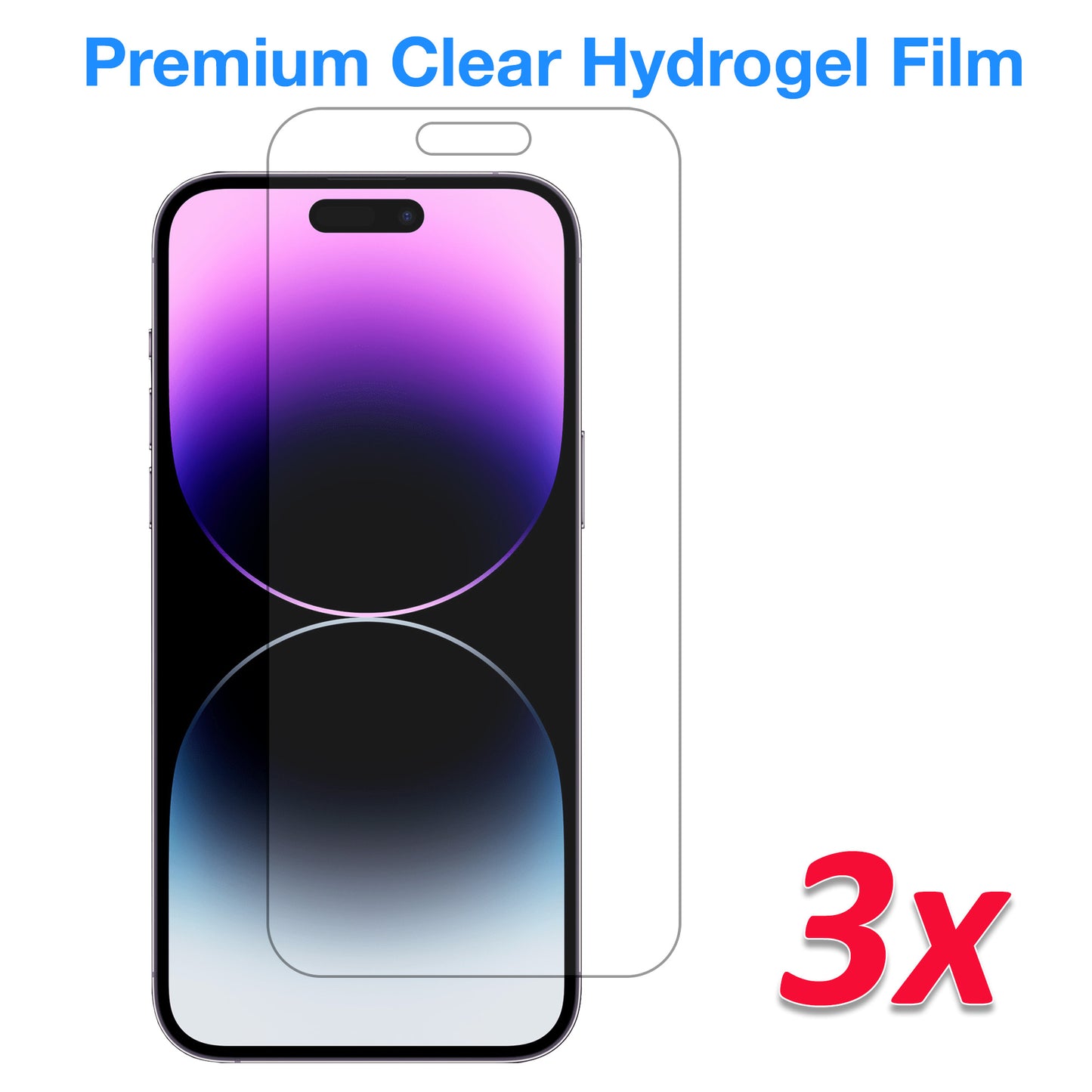 [3 Pack] MEZON iPhone 14 Pro (6.1") Premium Hydrogel Clear Edge-to-Edge Full Coverage Screen Protector Film