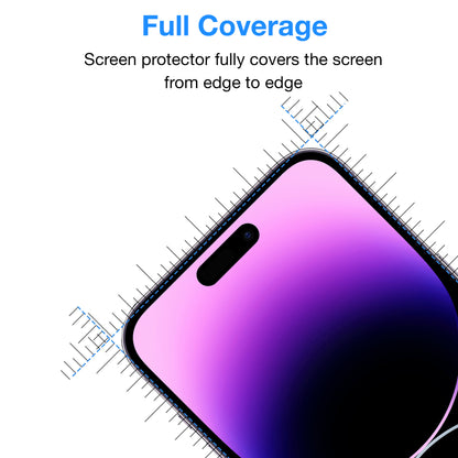 [2 Pack] MEZON Privacy Anti-Spy Full Coverage iPhone 14 Pro Max (6.7") Tempered Glass Premium 9H HD Screen Protectors