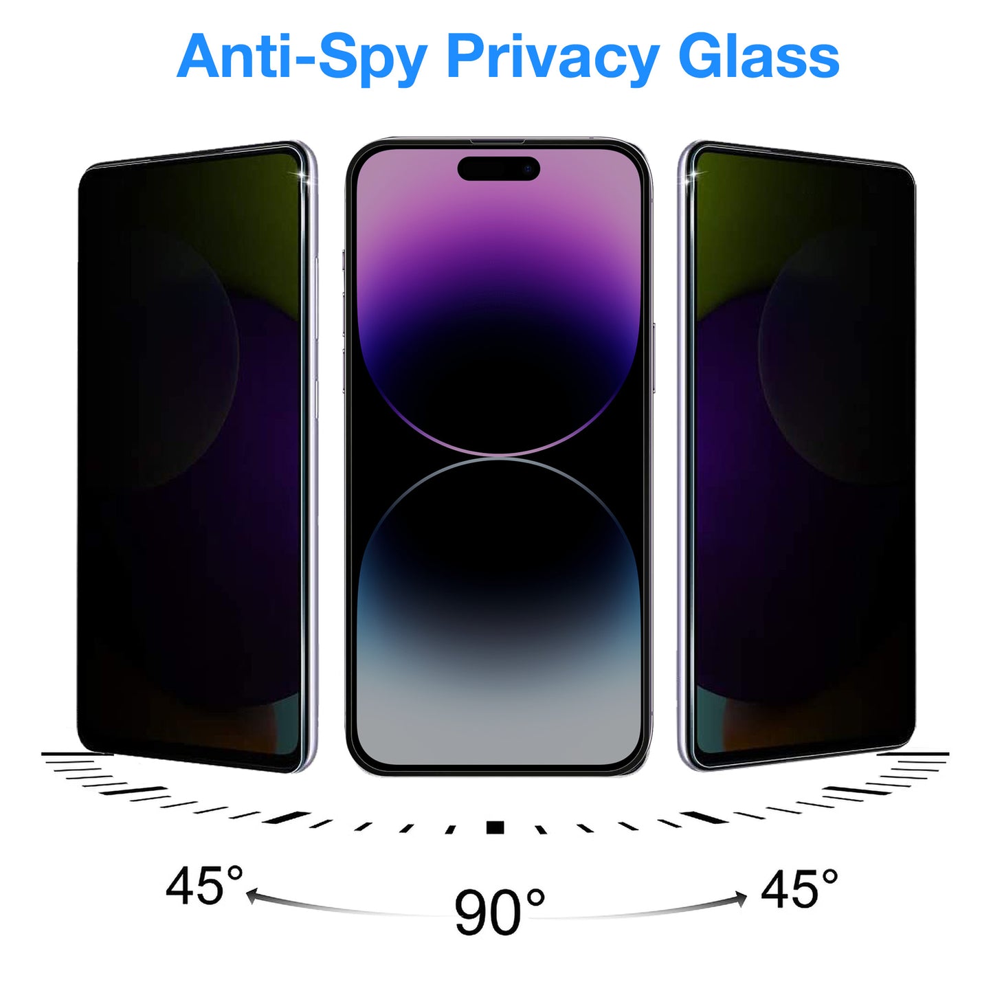 [2 Pack] MEZON Privacy Anti-Spy Full Coverage iPhone 14 Pro (6.1") Tempered Glass Premium 9H HD Screen Protectors