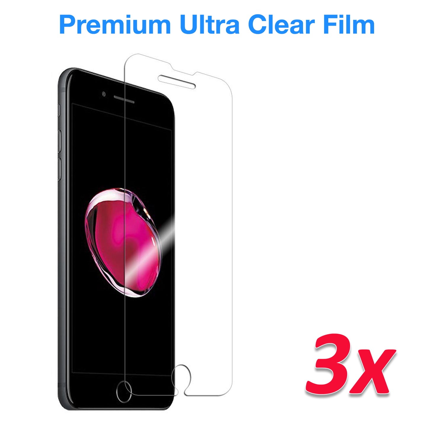 [3 Pack] MEZON Apple iPhone 8 (4.7") Ultra Clear Screen Protector Case Friendly Film (iPhone 8, Clear)