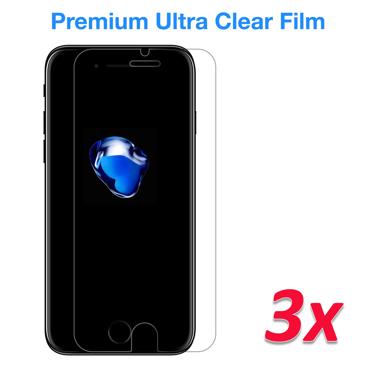 [3 Pack] MEZON Apple iPhone 8 Plus (5.5") Ultra Clear Screen Protector Case Friendly Film (iPhone 8 Plus, Clear)