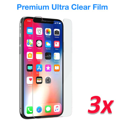 [3 Pack] MEZON Apple iPhone X (5.8") Ultra Clear Screen Protector Case Friendly Film (iPhone X, Clear)