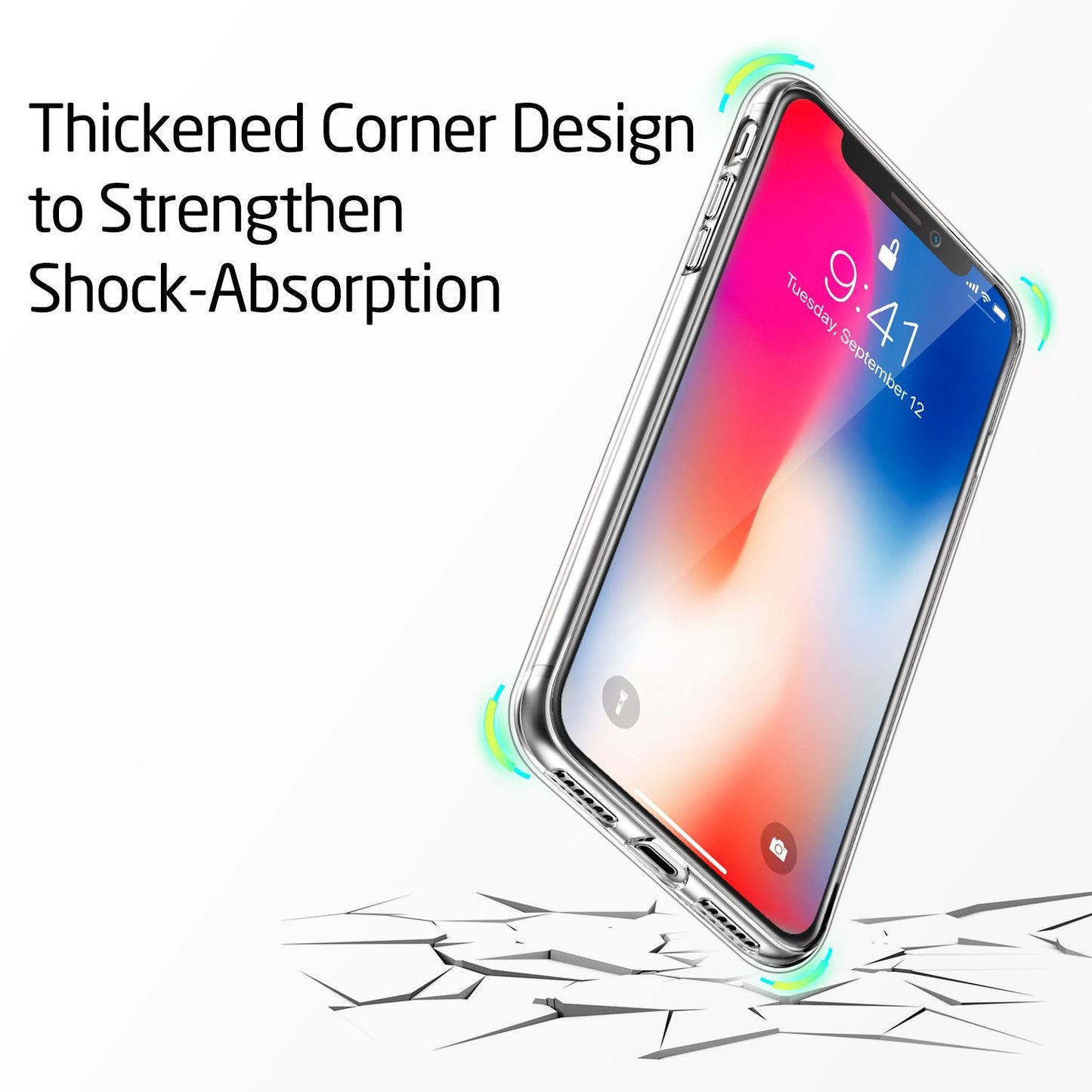 MEZON Crystal Clear Case for Apple iPhone X (5.8") Ultra Slim Premium TPU Gel – Wireless Charging Compatible